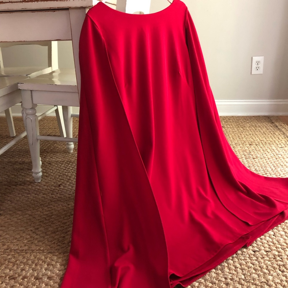New w Tag: Adrianna Papell Structured Cape Red Sheath Dress. Size 16 US